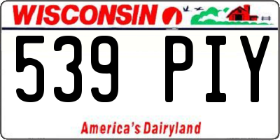 WI license plate 539PIY