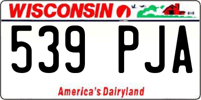 WI license plate 539PJA