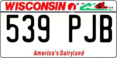 WI license plate 539PJB