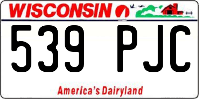 WI license plate 539PJC