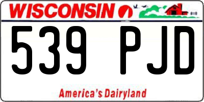 WI license plate 539PJD