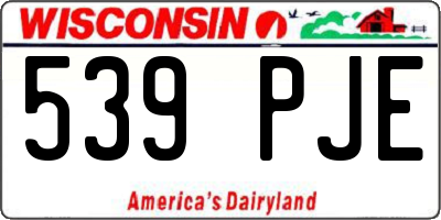 WI license plate 539PJE