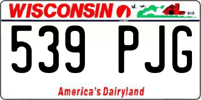WI license plate 539PJG