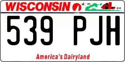 WI license plate 539PJH
