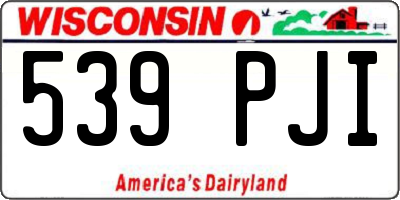 WI license plate 539PJI