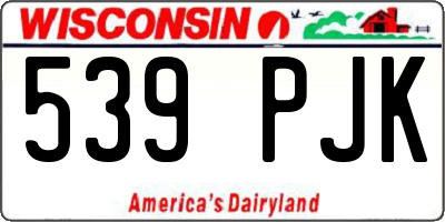 WI license plate 539PJK