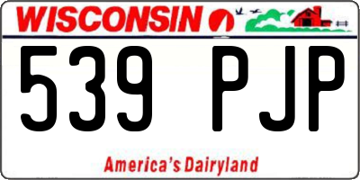 WI license plate 539PJP