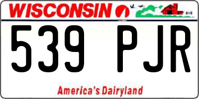 WI license plate 539PJR