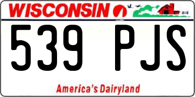 WI license plate 539PJS