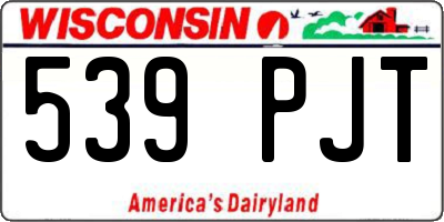 WI license plate 539PJT