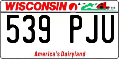 WI license plate 539PJU