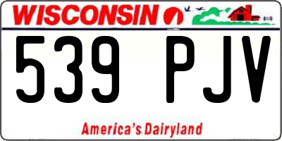 WI license plate 539PJV