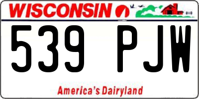 WI license plate 539PJW