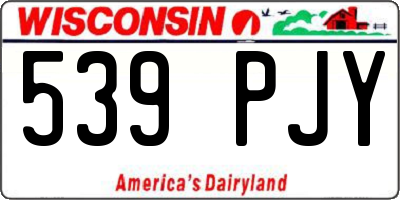WI license plate 539PJY