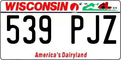 WI license plate 539PJZ
