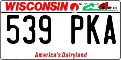 WI license plate 539PKA