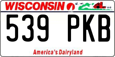 WI license plate 539PKB