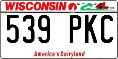 WI license plate 539PKC