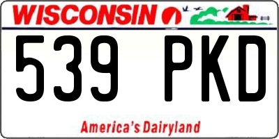 WI license plate 539PKD