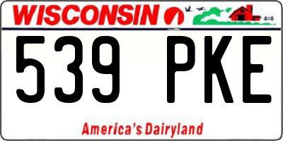 WI license plate 539PKE