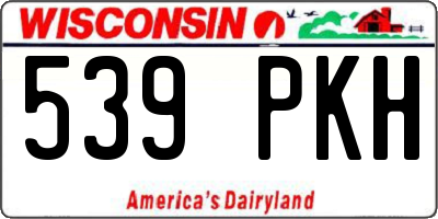 WI license plate 539PKH