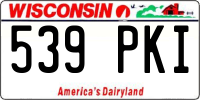 WI license plate 539PKI