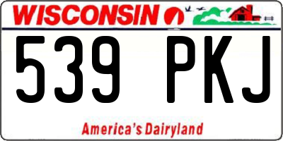 WI license plate 539PKJ