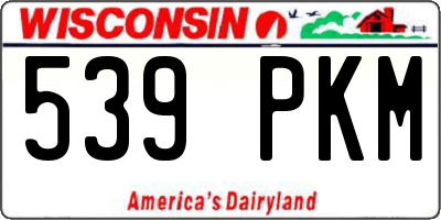 WI license plate 539PKM