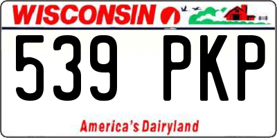 WI license plate 539PKP