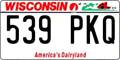 WI license plate 539PKQ