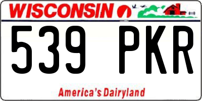 WI license plate 539PKR