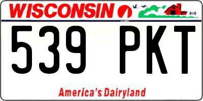 WI license plate 539PKT