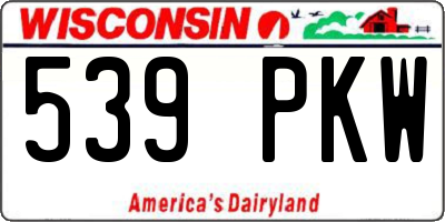 WI license plate 539PKW