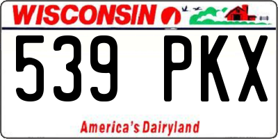 WI license plate 539PKX