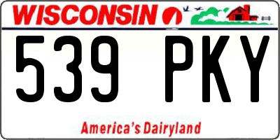 WI license plate 539PKY