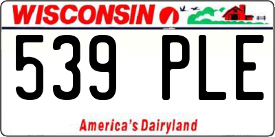 WI license plate 539PLE