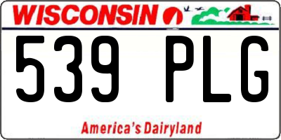 WI license plate 539PLG