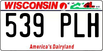 WI license plate 539PLH