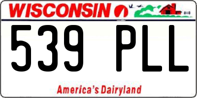 WI license plate 539PLL