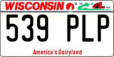 WI license plate 539PLP