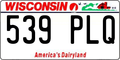 WI license plate 539PLQ