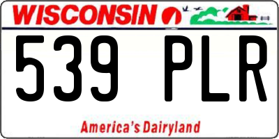 WI license plate 539PLR