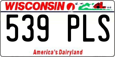 WI license plate 539PLS