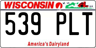 WI license plate 539PLT