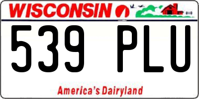 WI license plate 539PLU