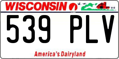 WI license plate 539PLV