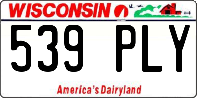 WI license plate 539PLY