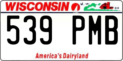 WI license plate 539PMB