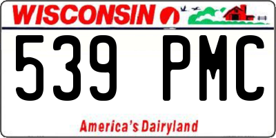 WI license plate 539PMC