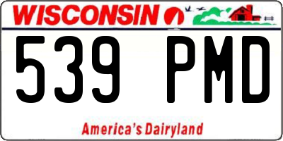 WI license plate 539PMD